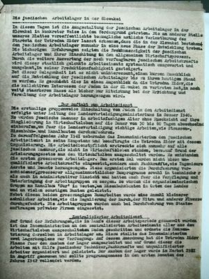  Translation of an article from the Journal of the Jewish Council from December 18th, 1942