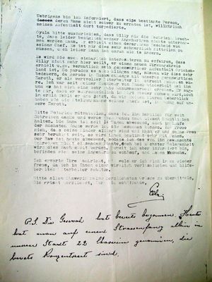  I'm sorry Willy is not here ... Letter from February 12, 1943